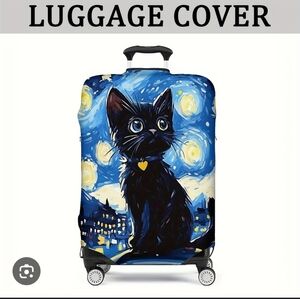 Starry Night Cat Luggage Cover